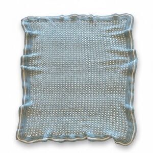 Handmade Blue and White Crochet Baby or Toddler Blanket